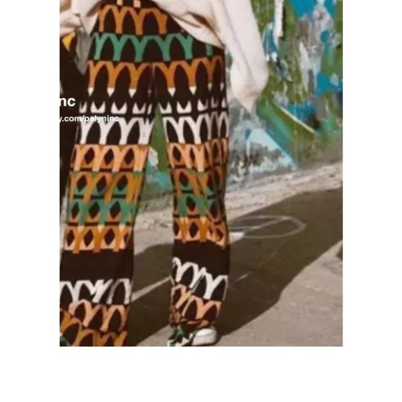 ZARA HIGH WAIST PRINT LOOSE-FIT PANTS - Picture 8 of 11